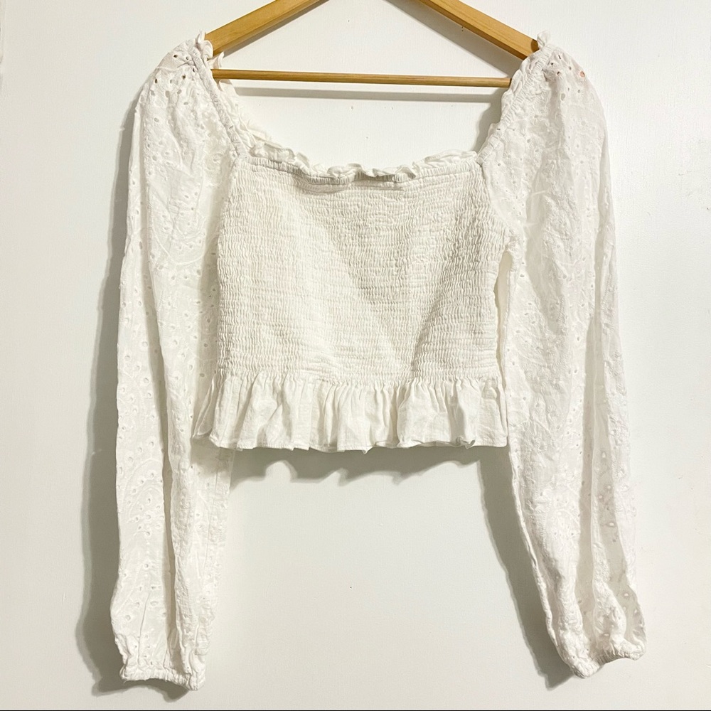 Cotton candy peasant blouse